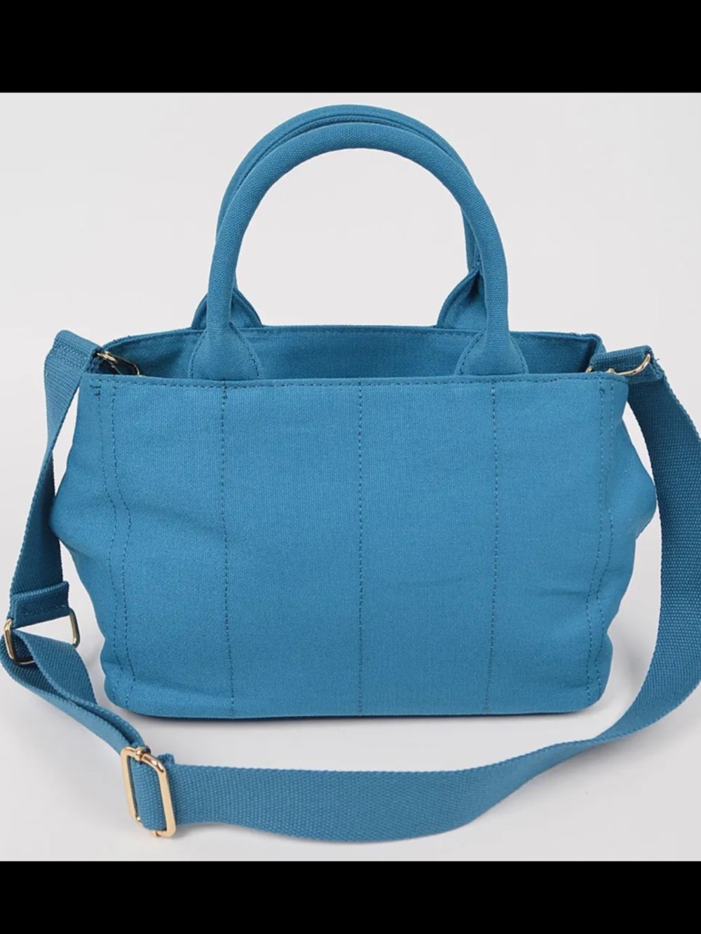 ShopEvelynne Teal Blue Canvas Crossbody Tote